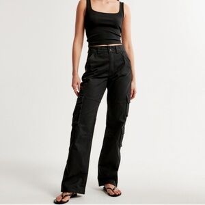 Abercrombie and Fitch Black relaxed Cargo pant